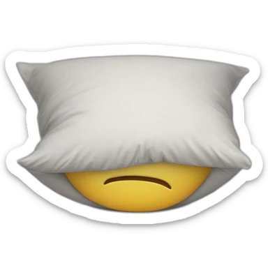 Someone putting his face inside a pillow sticker