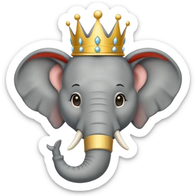 Elefante con corona  sticker