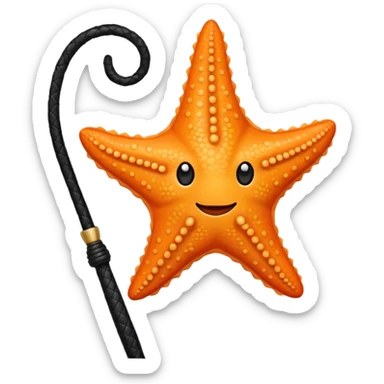 Starfish with face and a black leather whip sticker