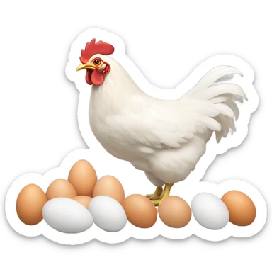 A chicken that’s pooping eggs sticker