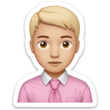 Pink tied shirt sticker