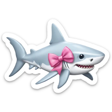 Shark with a pink bow on its head sticker