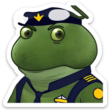bufo dressed as pilot sticker