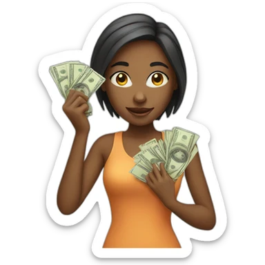 Girl with money sticker