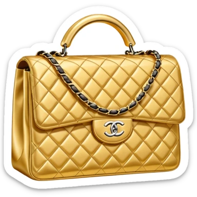 chanel gold color bag sticker