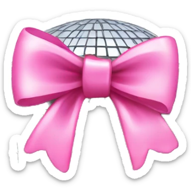 disco ball with pink bow sticker