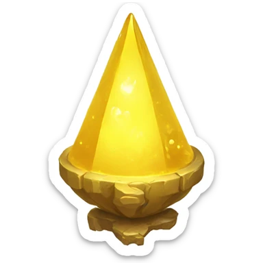a glowing pure yellow magical artifact sticker