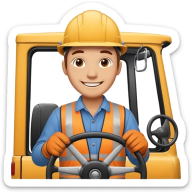 Scaffolder driving lorry after passing driving test sticker