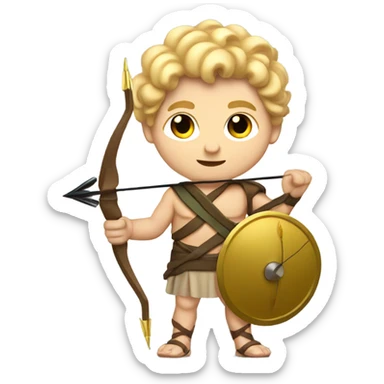  apollo greek god blonde hair with bow and arrow sticker