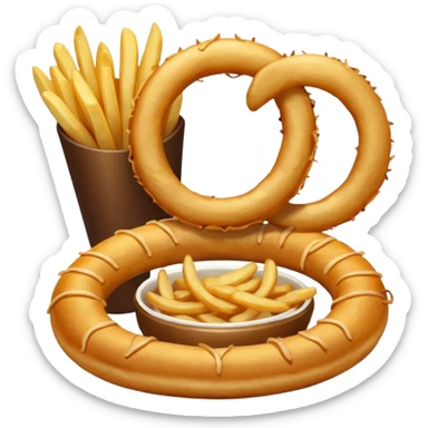 onion ring and potato fries sticker