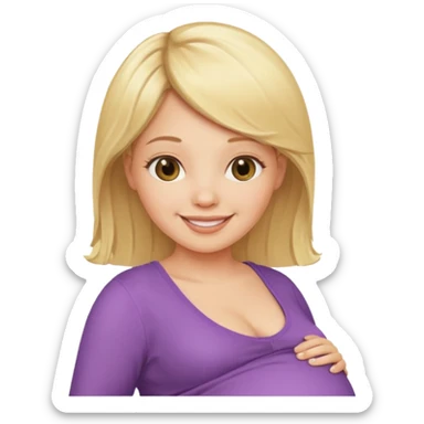 Pregnant woman blonde hair sticker
