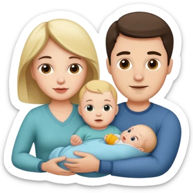 husband wife baby sticker