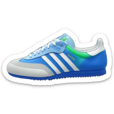 Adidas samba shoes blue White green sticker