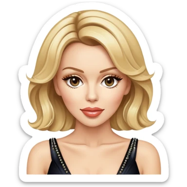 Kylie Minogue with blonde hair and glamorous outfit sticker