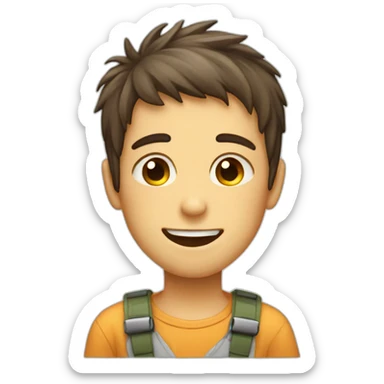 a boy with happy and sad and wearing banian sticker