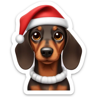 Dachshund with christmas hat sticker