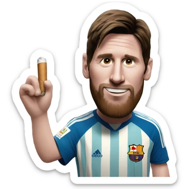 Messi con un sigarillo  sticker