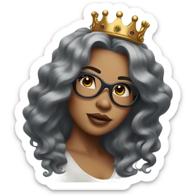 Pinupx long length hair and a crown and tattoos and glasses sticker