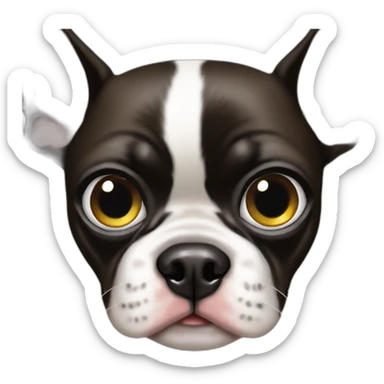 Boston terrier con parche en el ojo sticker