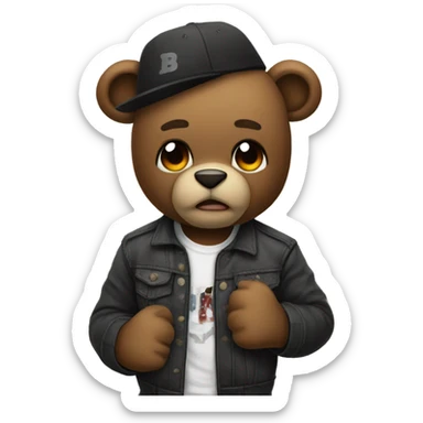 Teddy bear bad ass sticker