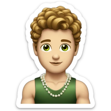 Posh-muscle-boy-with-pearl-necklace-and-green-eyes-and-brown-hair sticker