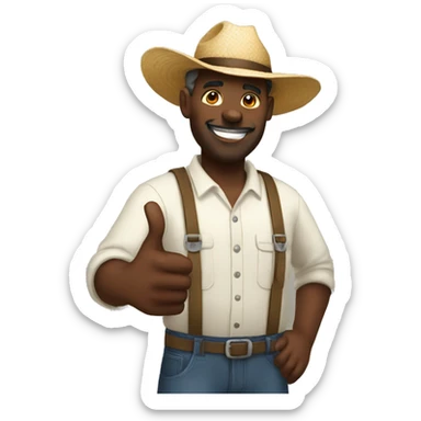 Black farmer welcoming with thumbs up sticker