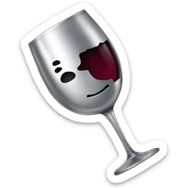a tinfoil with wrinkles folded as a wine glass with overlapping no face sticker