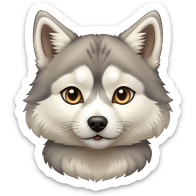 Beige Husky and Dark grey tabby cat  sticker