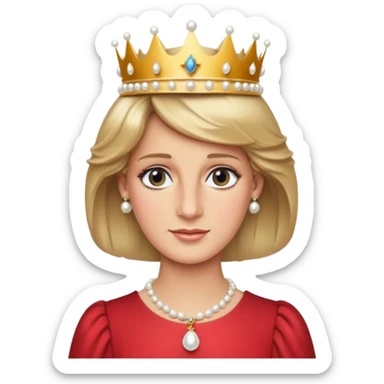 content face, Princess Diana with crown sticker