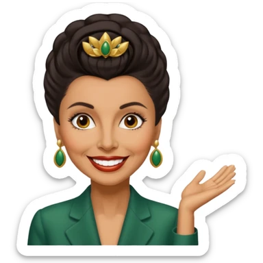 Lena Horne with dark brown hair sticker