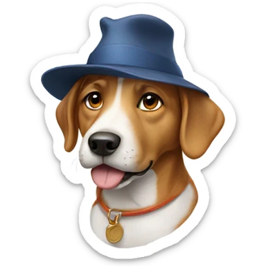 Dog wearing hat  sticker