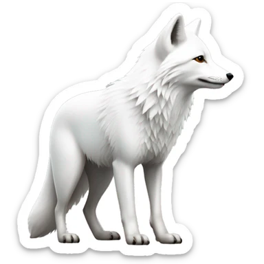 polar fox in profile full height white sticker