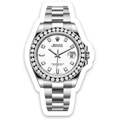 white  rolex  with diamonds emoji sticker