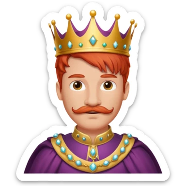 red-haired princes with crown mustace sticker