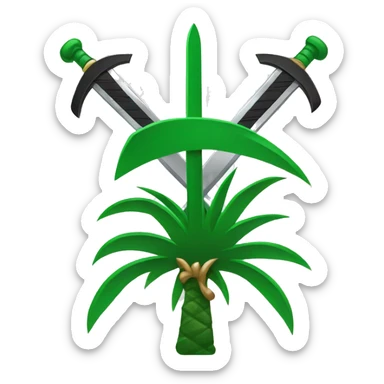 Saudi arabia emblem, two swords and palm tree sticker