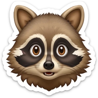 Startled panicked raccoon who got caught sticker