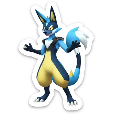 Lucario-Zeraora full body sticker