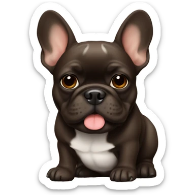 Dark brown French bulldog sticker