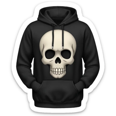a hoodie with a design of skull  sticker
