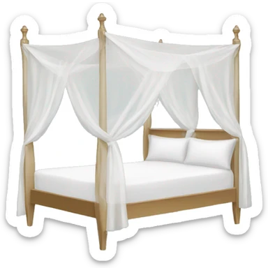 White  silk canopy bed  sticker