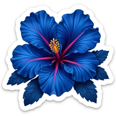 very Dark blue flower hibiscus only colour blue sticker