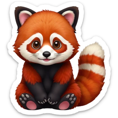 Make a logo of a red panda but instead of ginger fur, its fur is crimson red sticker