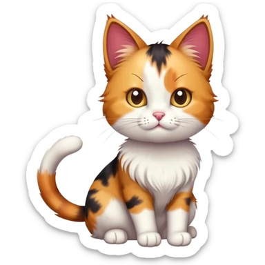 cat with ponytail sticker