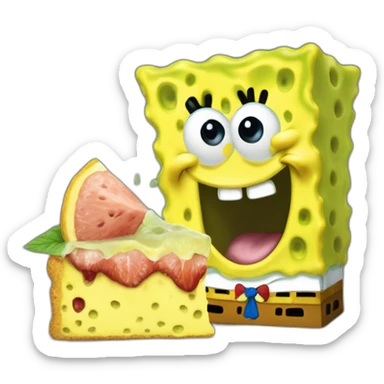 Spongbob eating finn the human sticker
