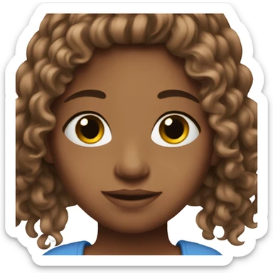 Blue eyse girl whith brown hair sticker