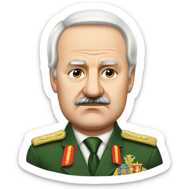 Lukashenko with a dissatisfied face sticker