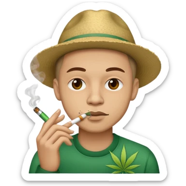homem fumando maconha sticker