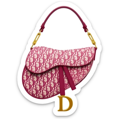 pink dior printed saddle bag sticker