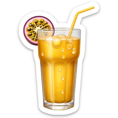 passionfruit & mango soft drink in glass sticker