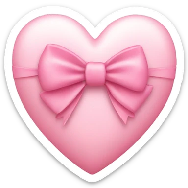 a light pink heart with a bow sticker